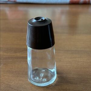 Federal Housewares Glass toothpick Jar with Brown Lid